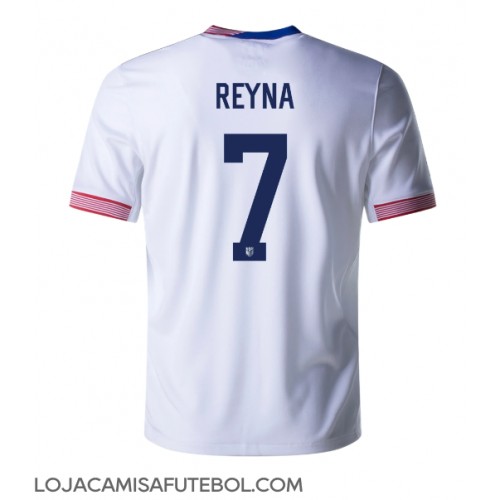 Camisa de Futebol Estados Unidos Giovanni Reyna #7 Equipamento Principal Copa America 2024 Manga Curta